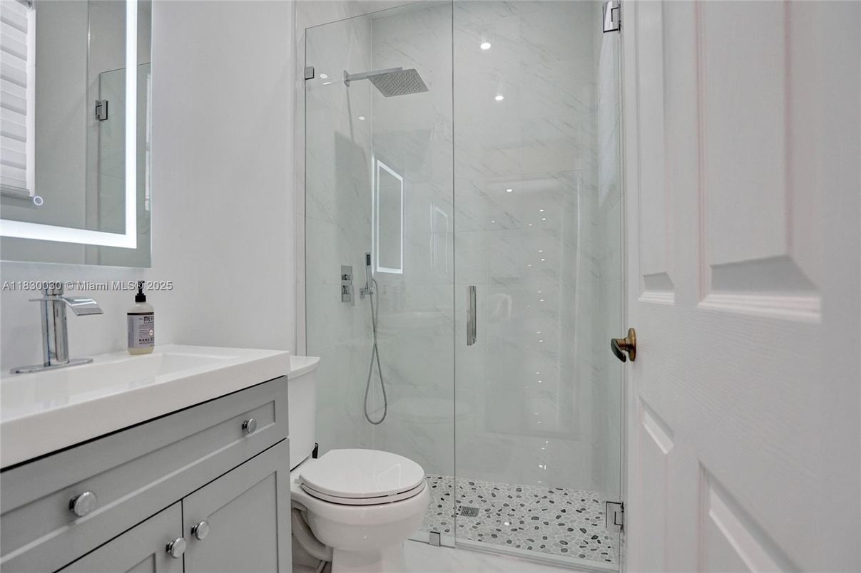 Bathroom, Glass Shower, Interior, Marble Walls
