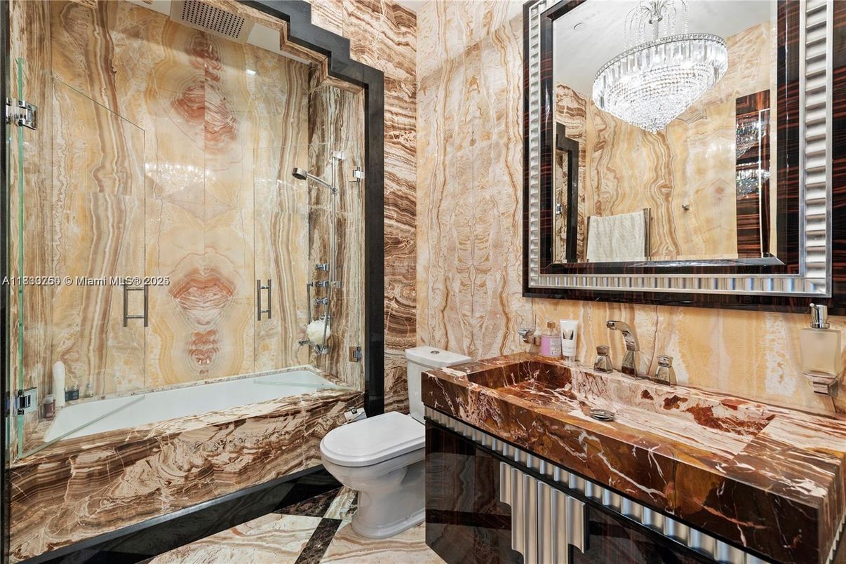 Bathroom, Chandelier, Interior