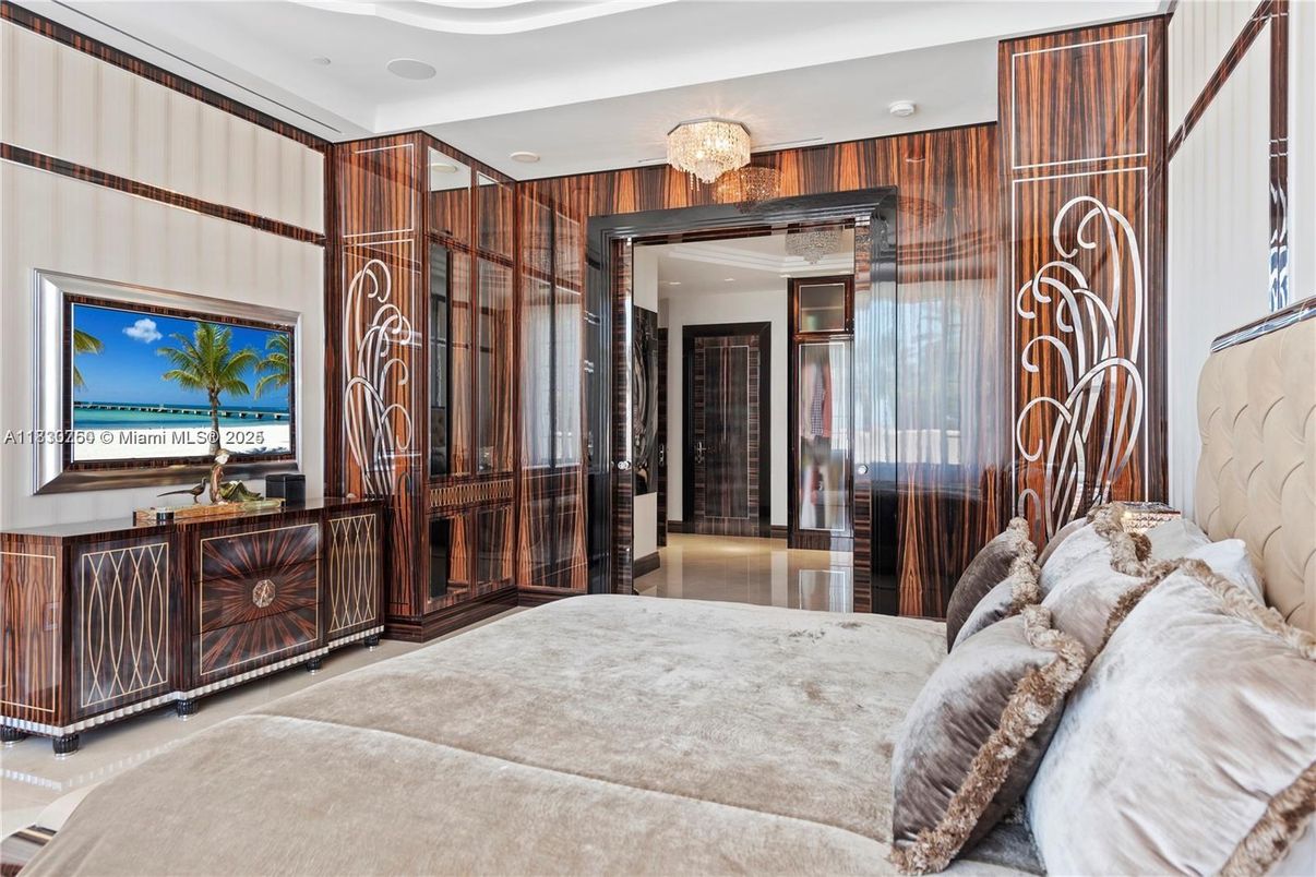 Bedroom, Chandelier, Interior