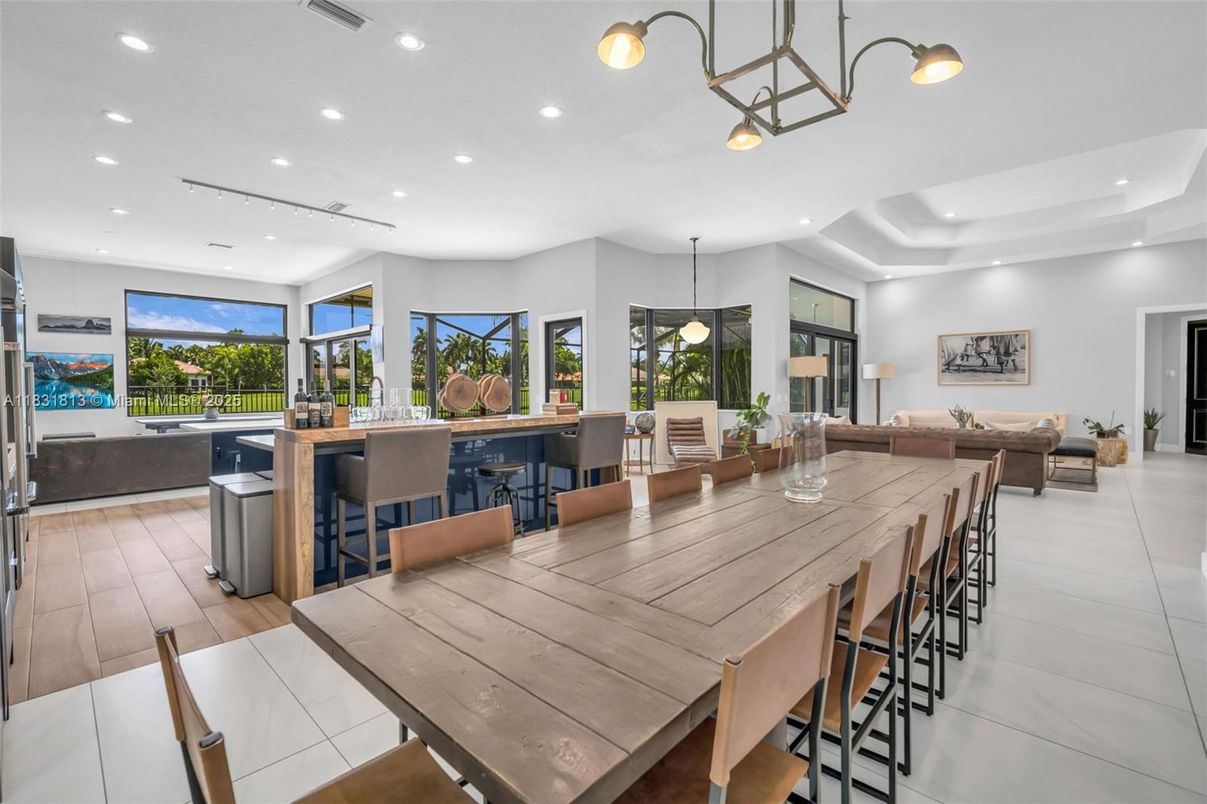 Dining room, Interior, Kitchen, Living room, Pendant Lights, Recessed Lighting