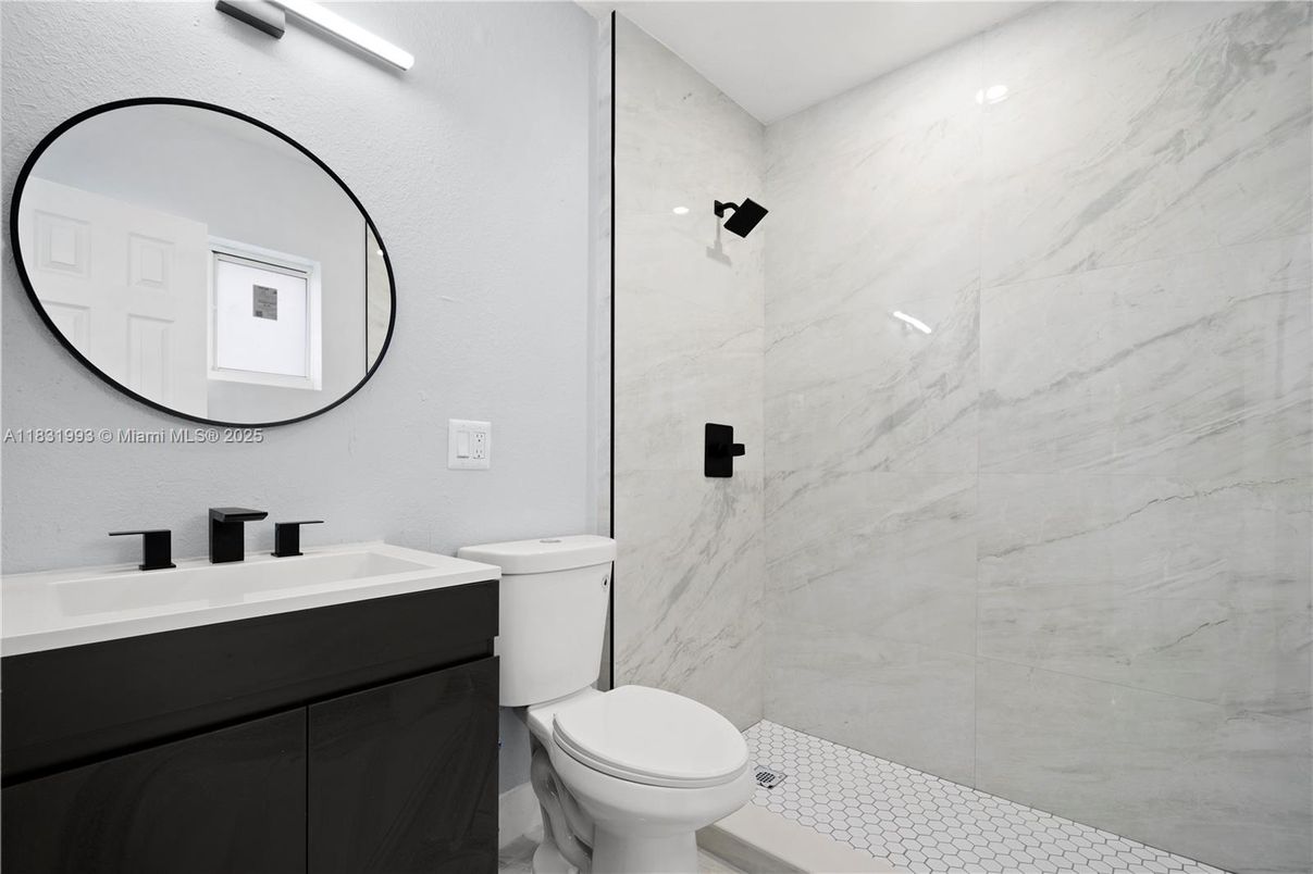 Bathroom, Glass Shower, Interior, Marble Walls