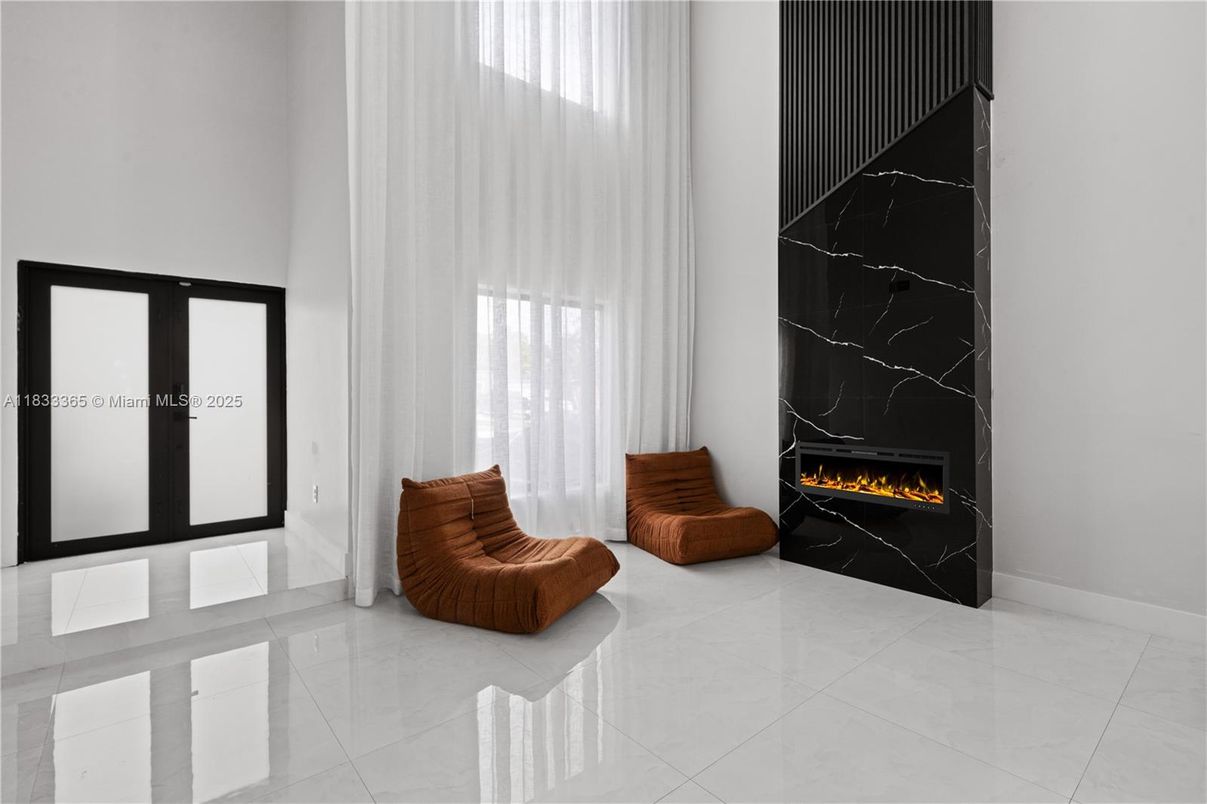 Fireplace, Interior, Marble Walls