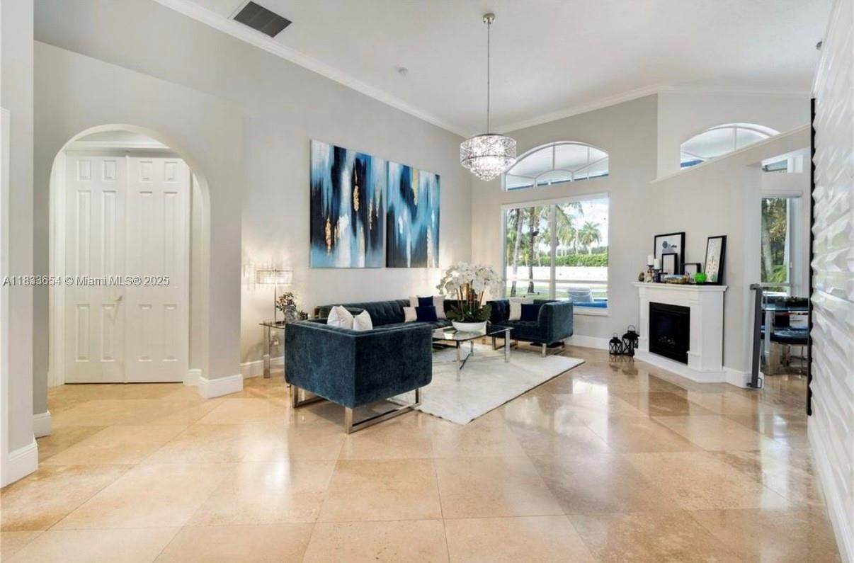 Fireplace, Interior, Living room, Pendant Lights
