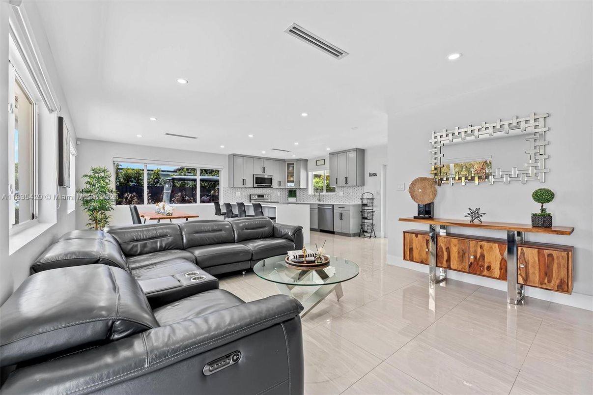 Dining room, Interior, Kitchen, Living room, Recessed Lighting, Stainless Steel Appliances