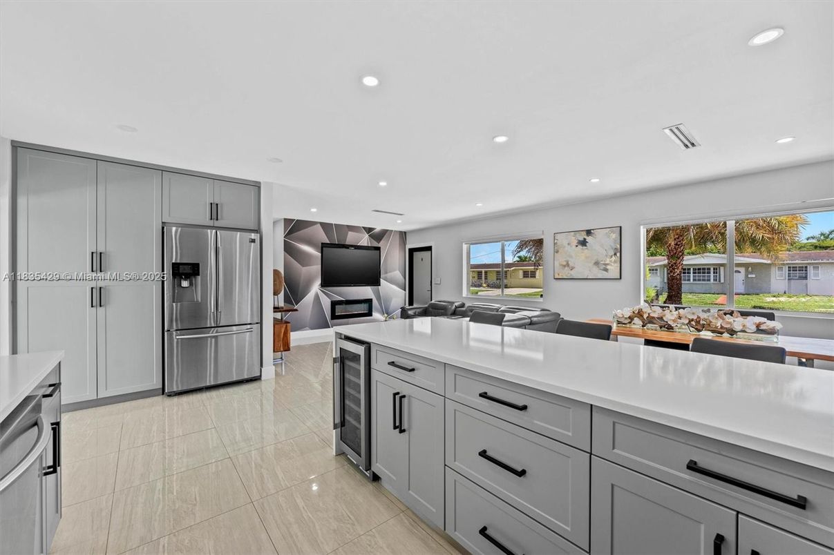 Interior, Kitchen, Recessed Lighting, Stainless Steel Appliances, Water