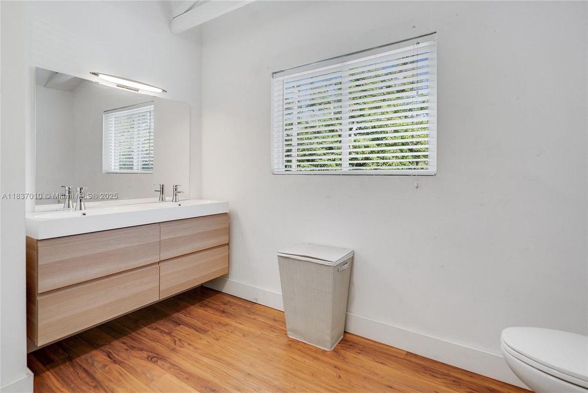 Bathroom, Dual Sink Vanities, Interior, Wood Texture Flooring