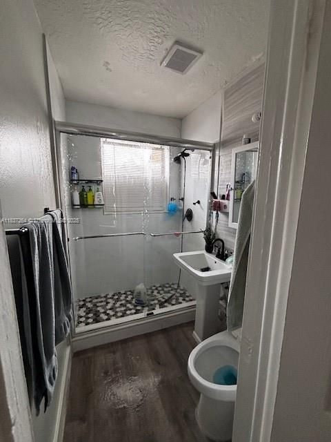 Bathroom, Glass Shower, Interior, Wood Texture Flooring