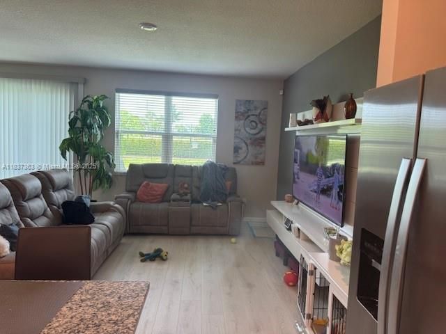 Interior, Living room, Recessed Lighting, Stainless Steel Appliances, Wood Texture Flooring