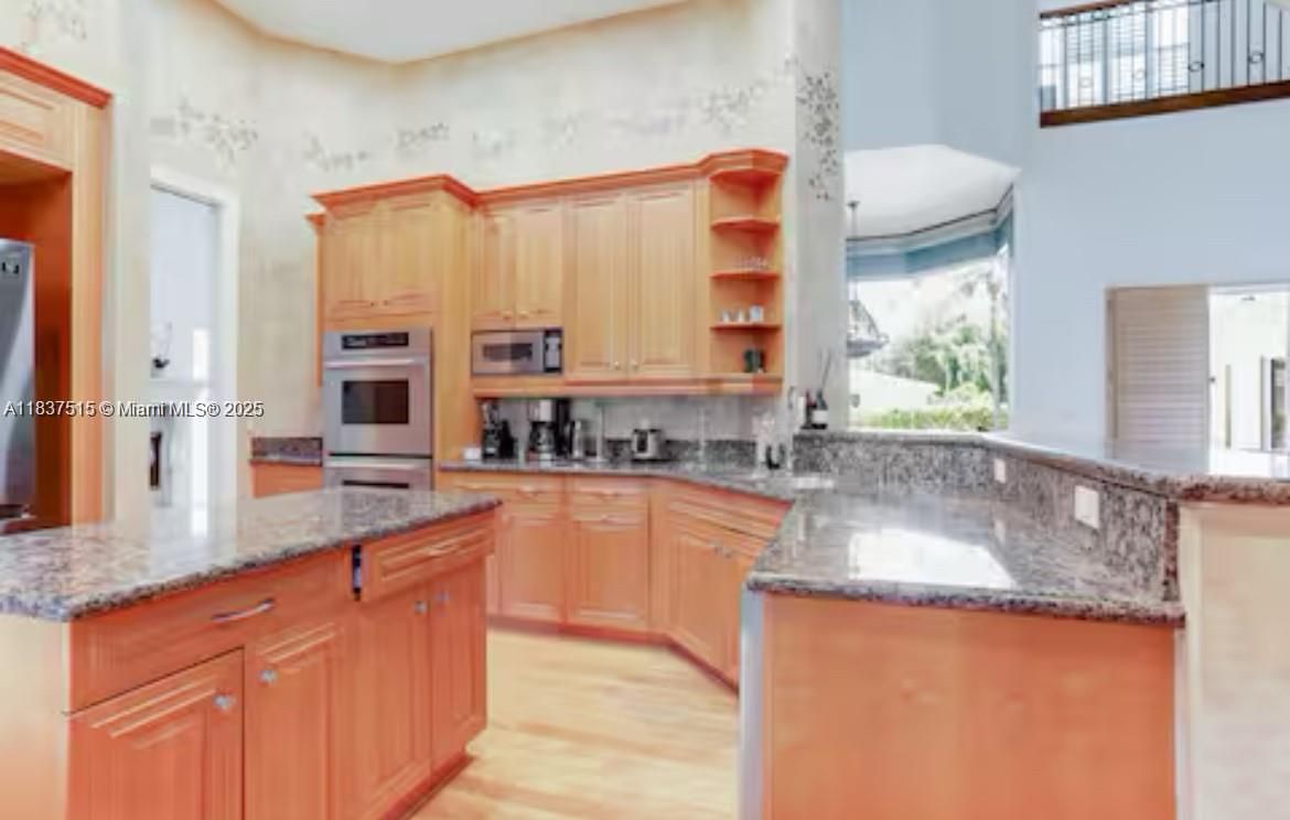 Interior, Kitchen, Pendant Lights, Stainless Steel Appliances, Wood Texture Flooring