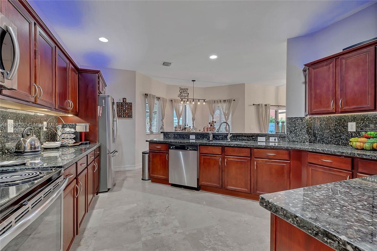 Interior, Kitchen, Pendant Lights, Recessed Lighting, Stainless Steel Appliances