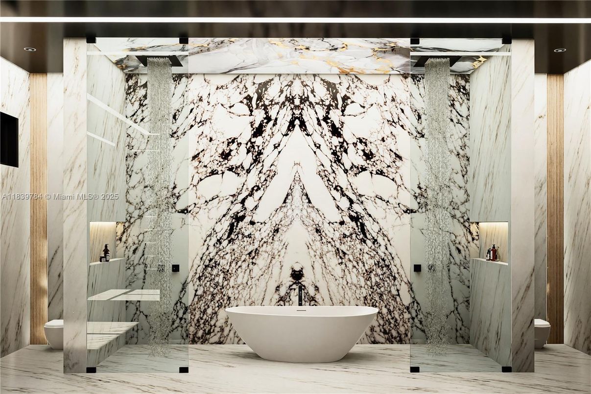 Bathroom, Free Standing Baths, Interior, Marble, Marble Walls