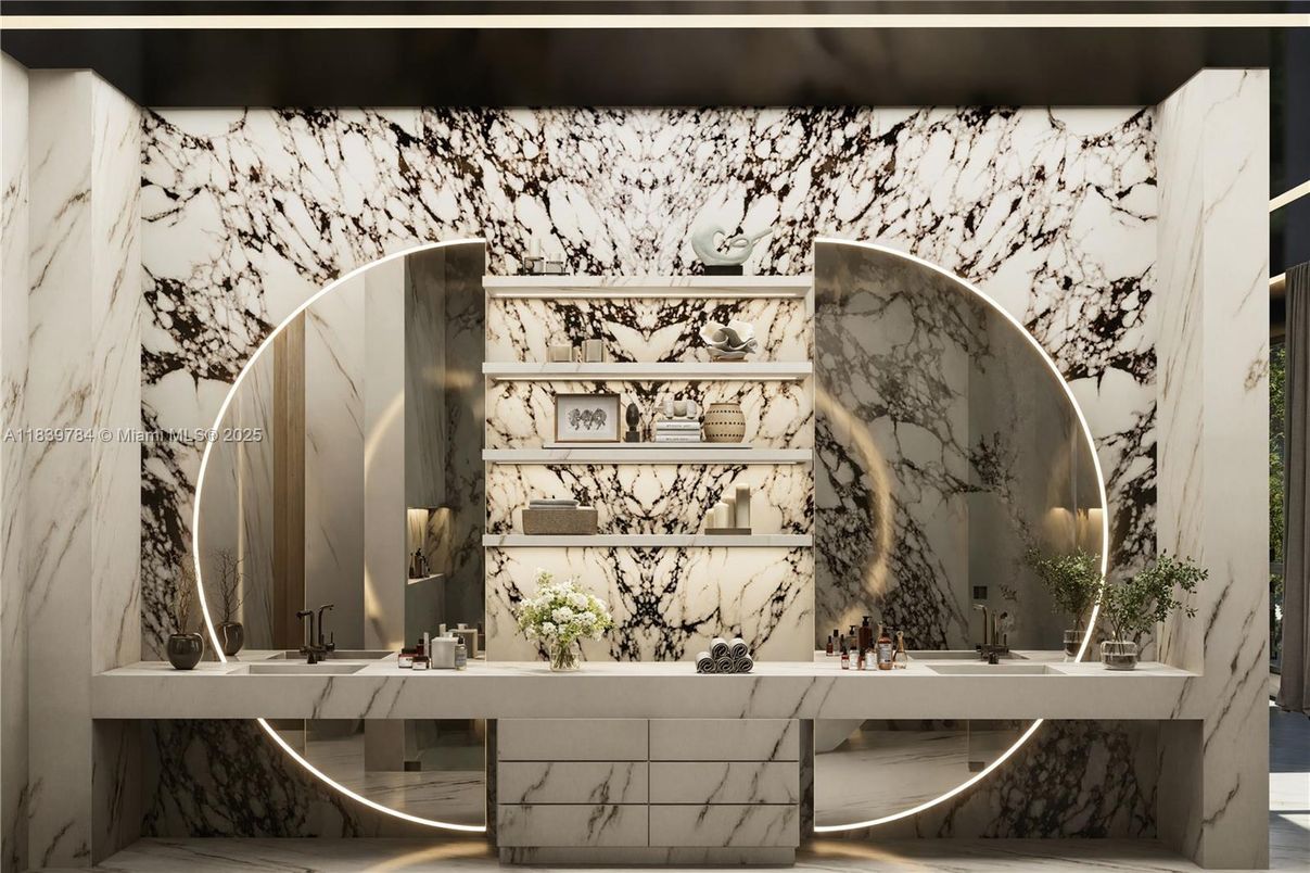 Bathroom, Interior, Marble Walls