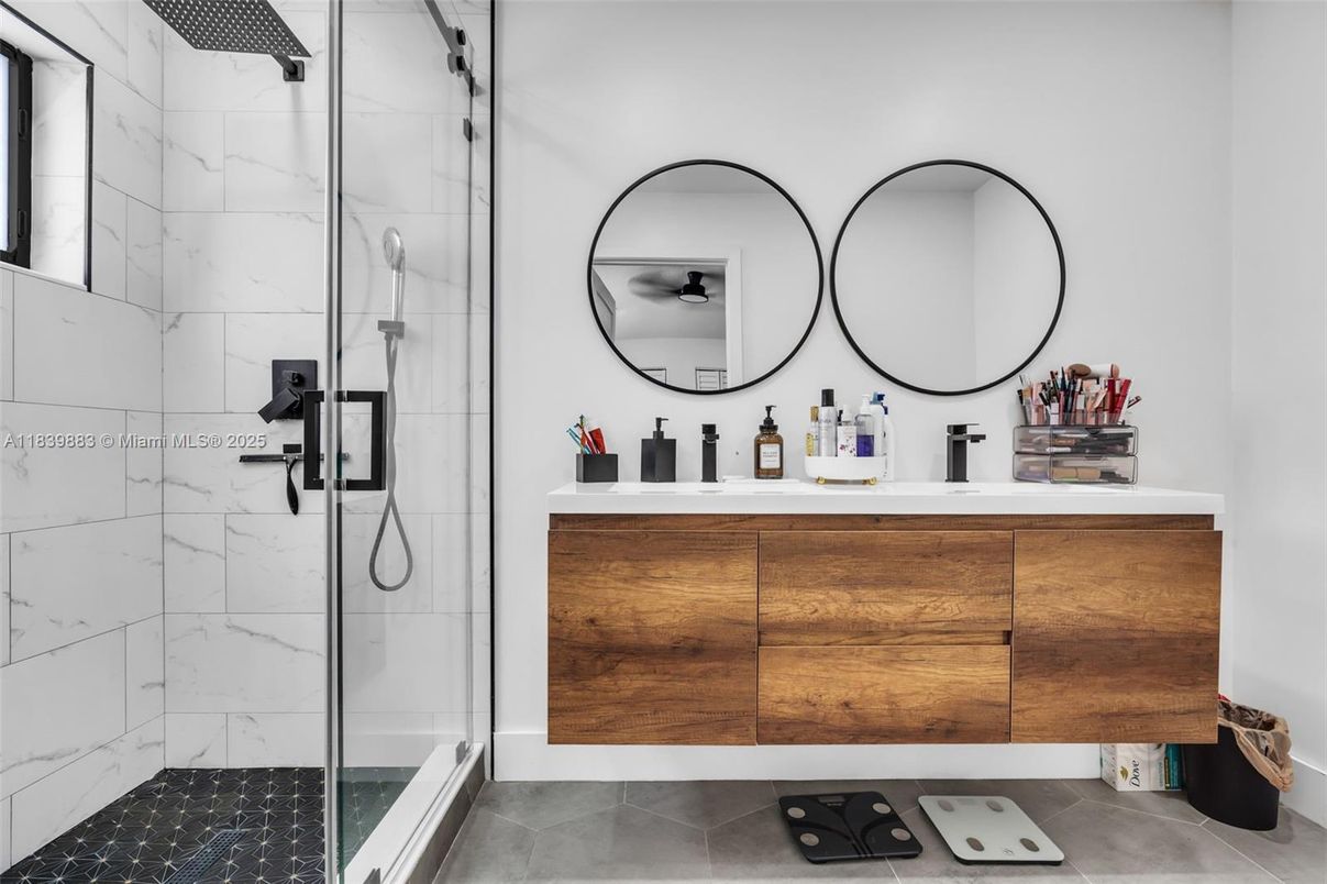 Bathroom, Glass Shower, Interior, Marble Walls