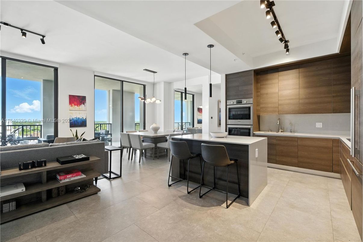 Dining room, Interior, Kitchen, Living room, Pendant Lights, Stainless Steel Appliances, Water