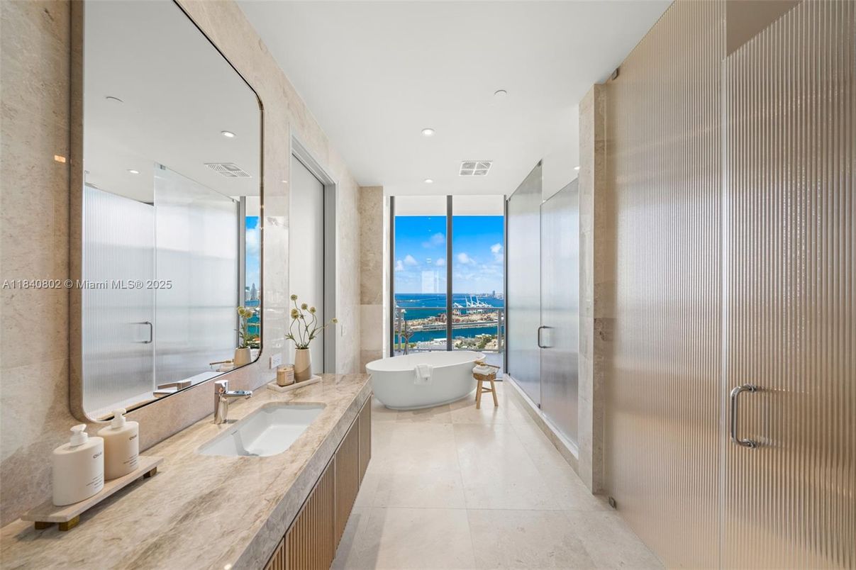 Bathroom, Dual Sink Vanities, Free Standing Baths, Glass Shower, Interior, Recessed Lighting, Water