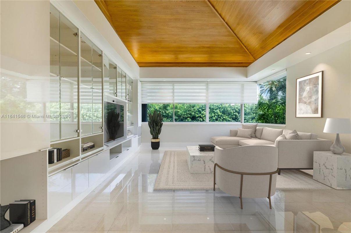 Interior, Living room, Recessed Lighting, Wooden Ceilings