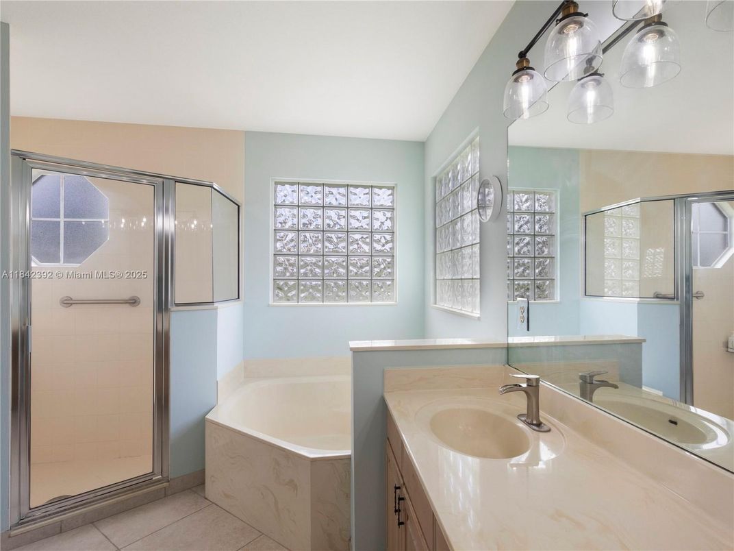 Bathroom, Dual Sink Vanities, Glass Shower, Interior