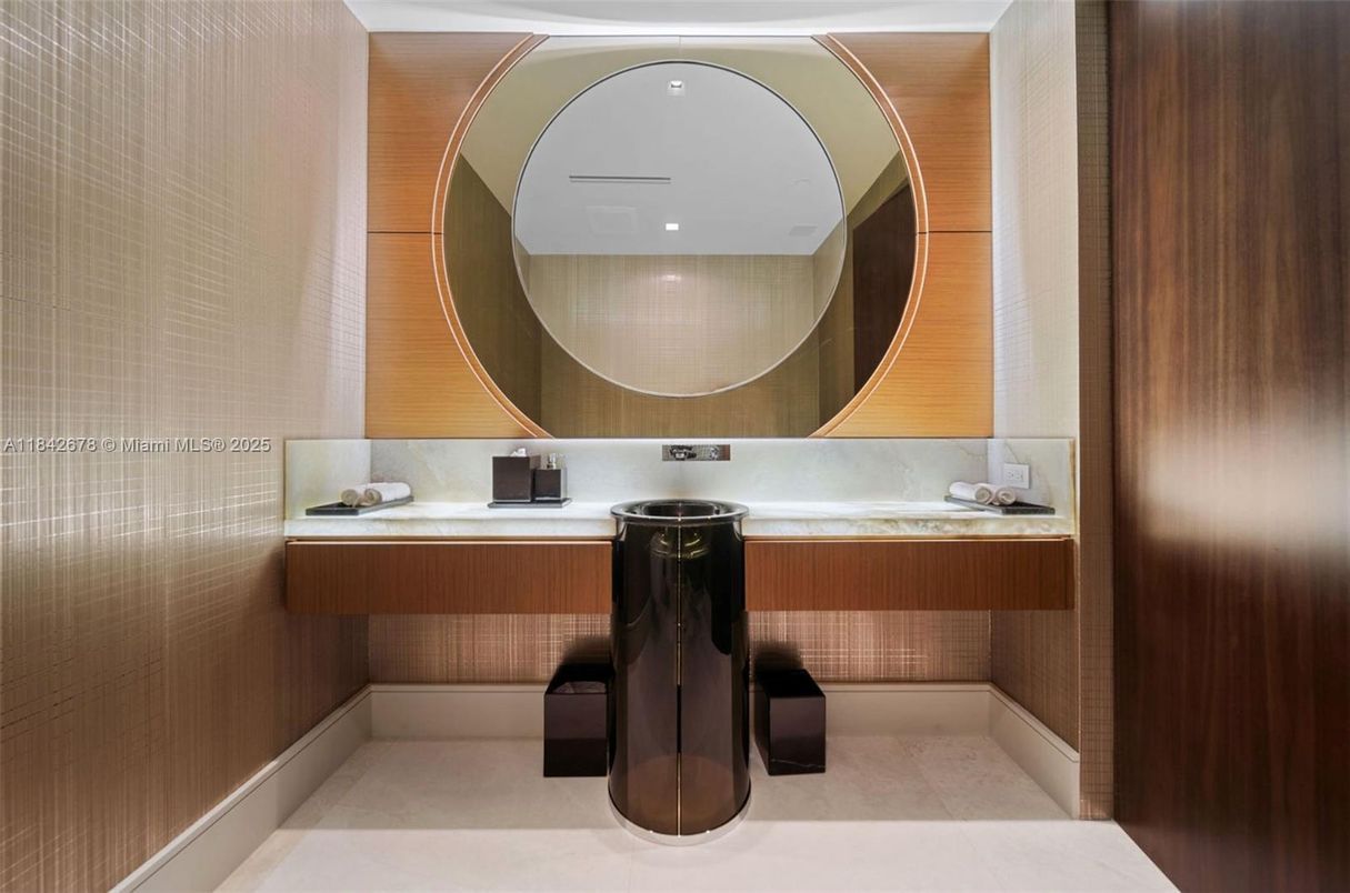 Bathroom, Interior, Recessed Lighting, Wooden Walls