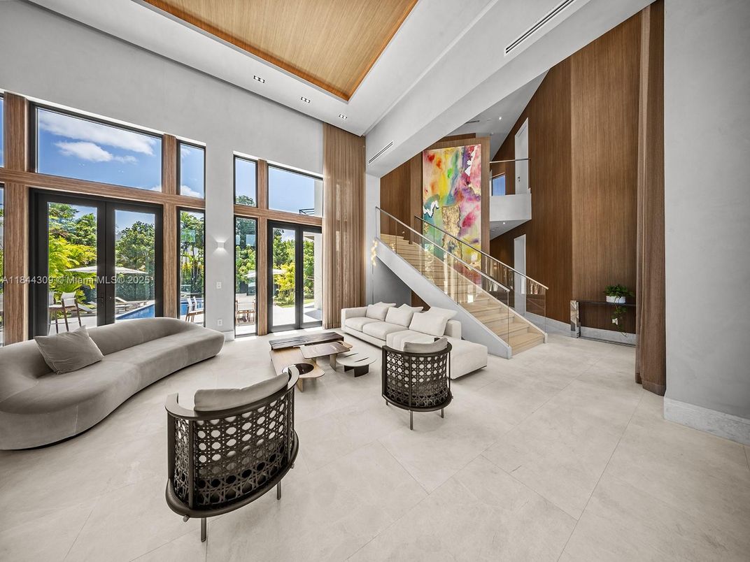 Interior, Living room, Recessed Lighting, Wooden Walls