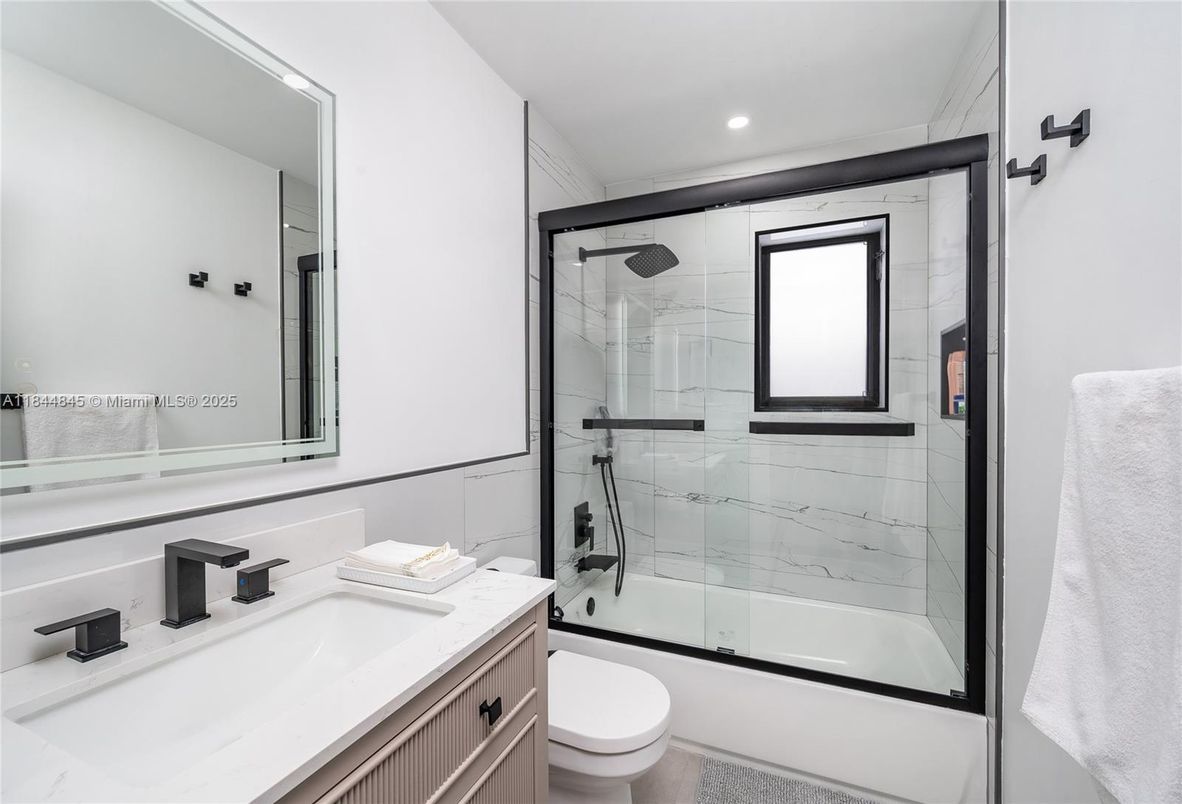 Bathroom, Glass Shower, Interior, Marble Walls, Recessed Lighting