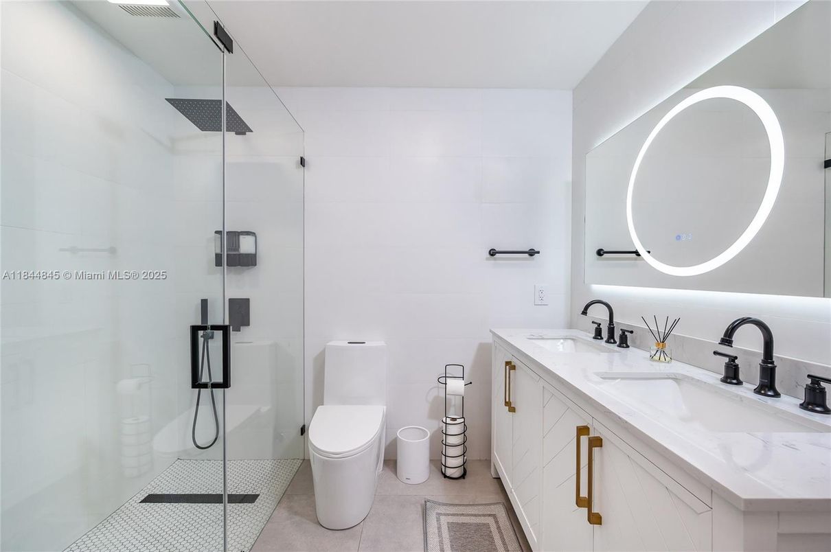 Bathroom, Dual Sink Vanities, Glass Shower, Interior
