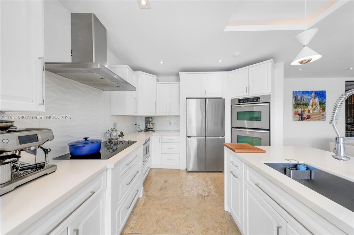 Interior, Kitchen, Pendant Lights, Recessed Lighting, Stainless Steel Appliances