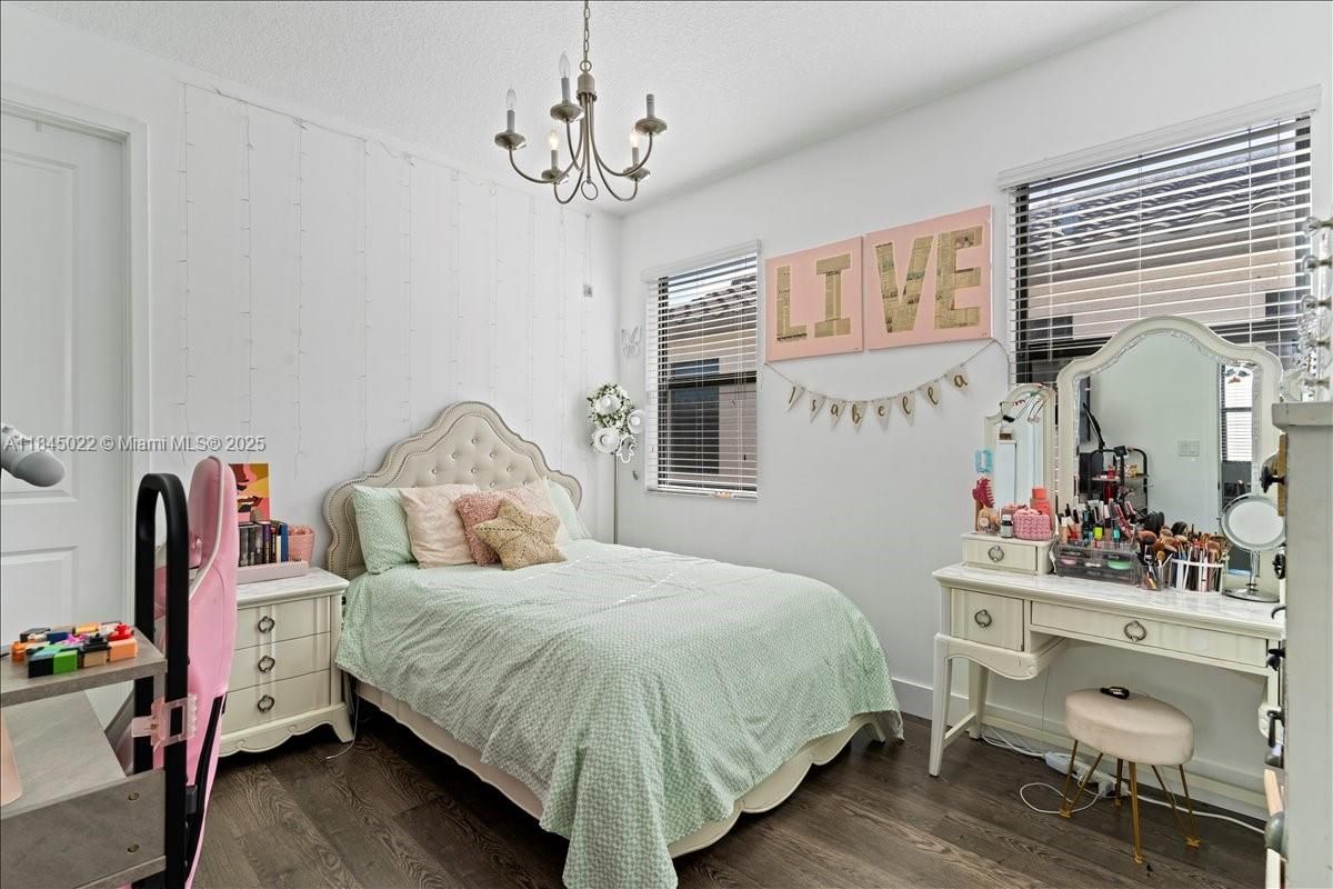 Bedroom, Chandelier, Interior, Wood Texture Flooring