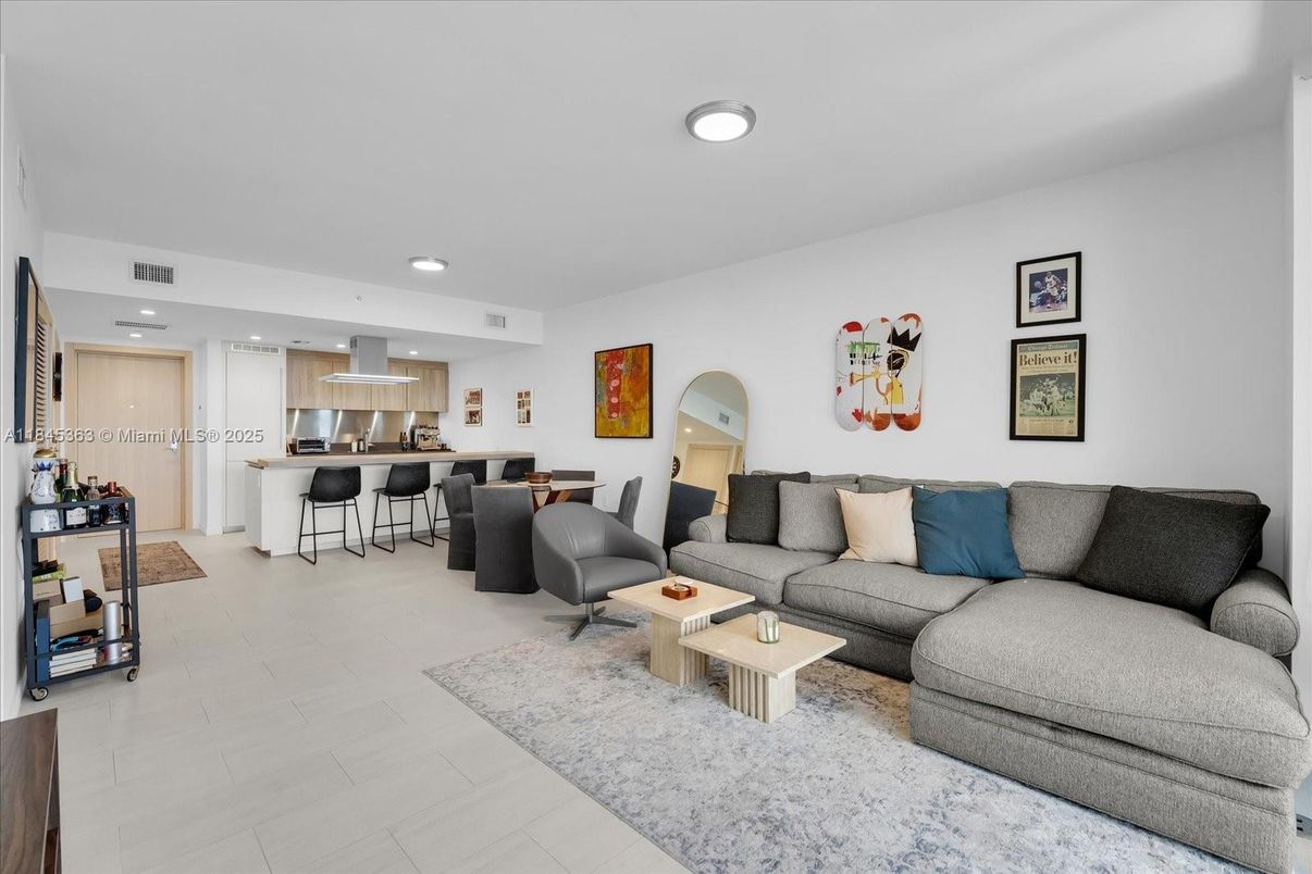 Dining room, Interior, Kitchen, Living room, Recessed Lighting