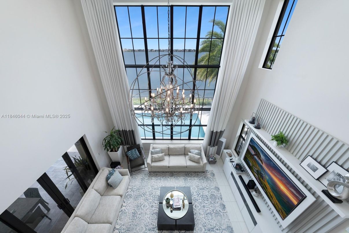 Chandelier, Fireplace, Interior, Living room, Water