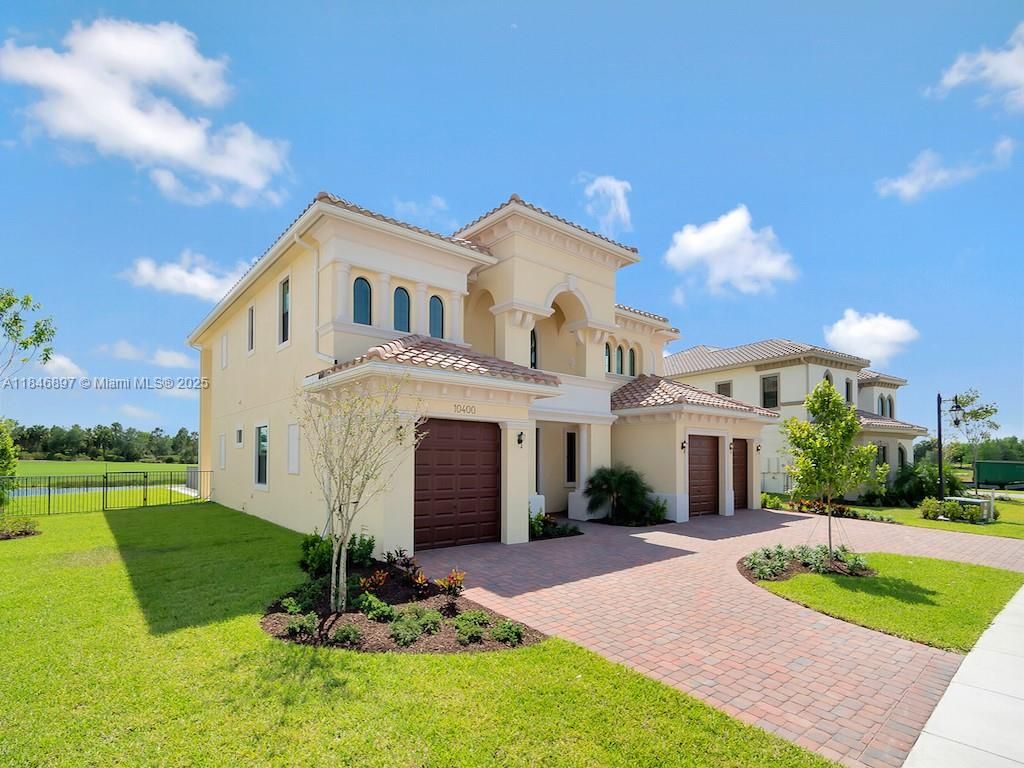 Attached, Backyard, Exterior, Facade, Mediterranean