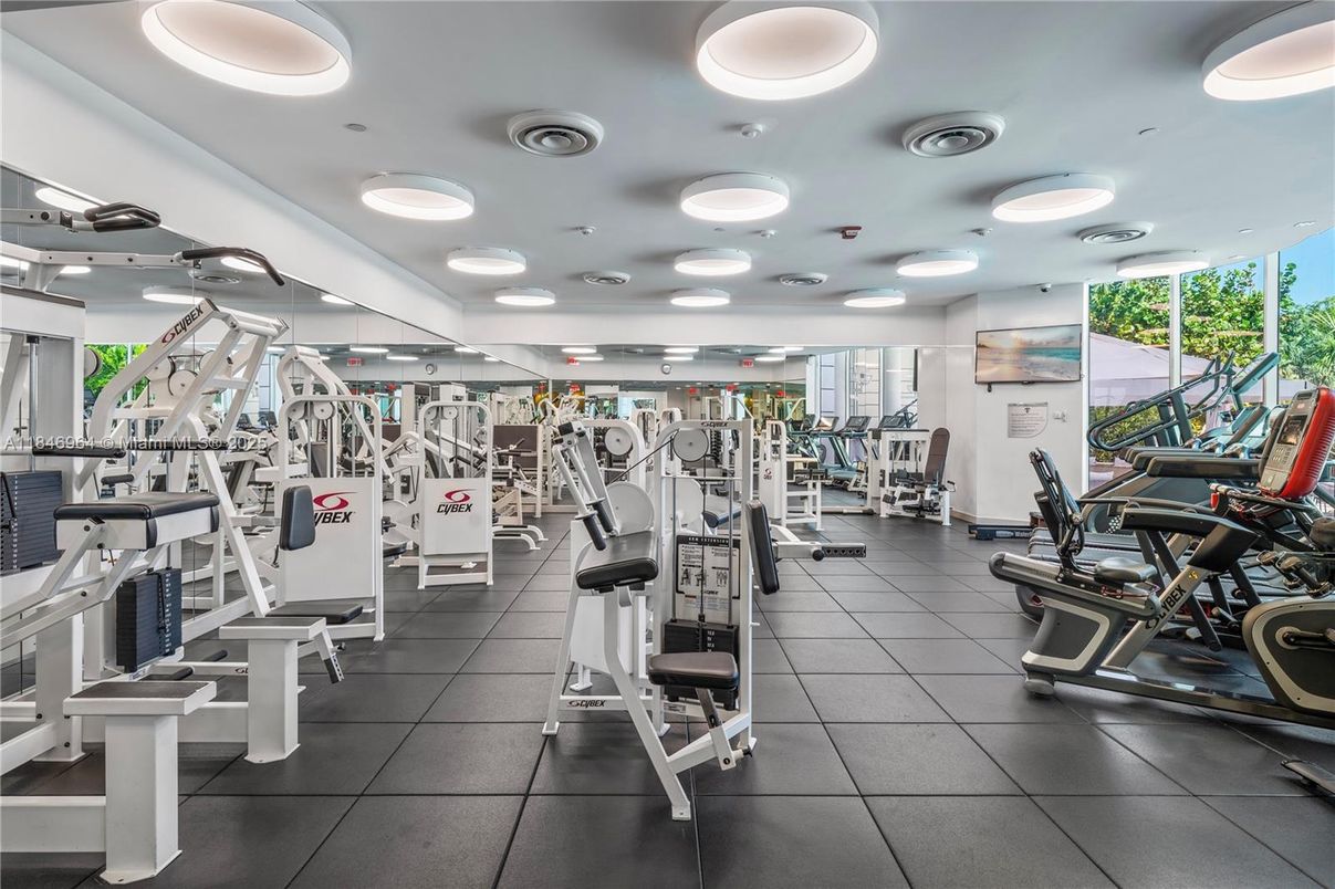 Fitness Equipment, Gym, Interior, Recessed Lighting