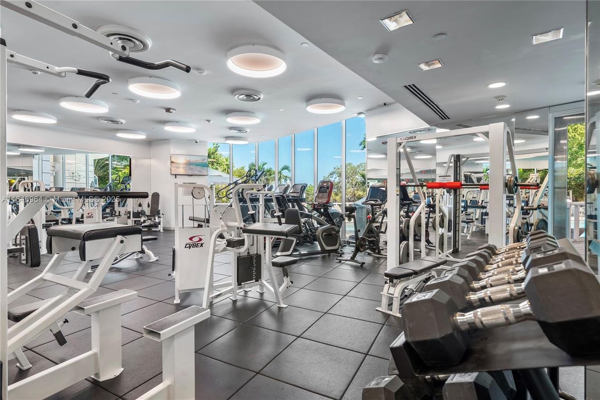 Fitness Equipment, Gym, Interior, Recessed Lighting
