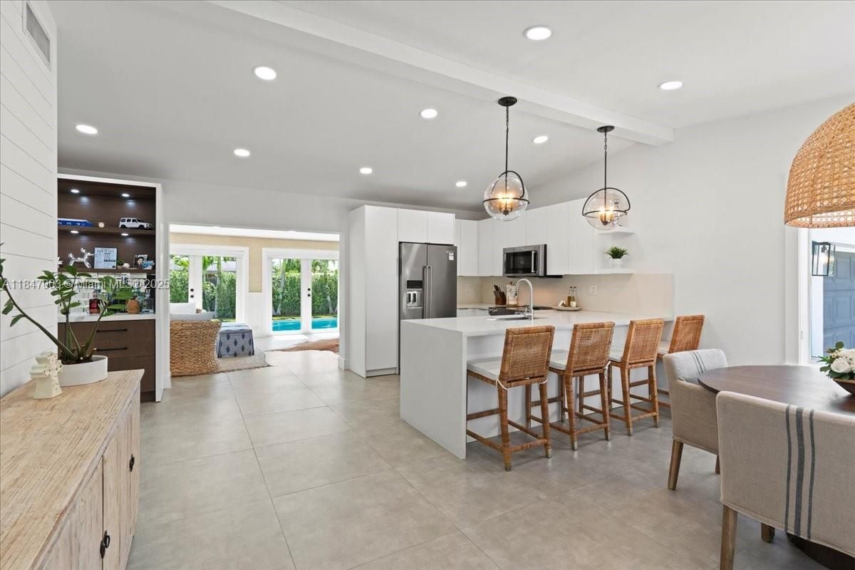 Interior, Kitchen, Pendant Lights, Recessed Lighting, Stainless Steel Appliances