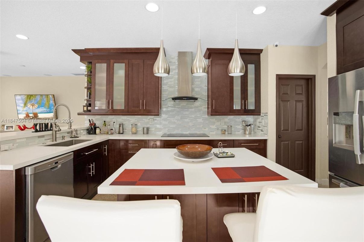 Interior, Kitchen, Pendant Lights, Recessed Lighting, Stainless Steel Appliances
