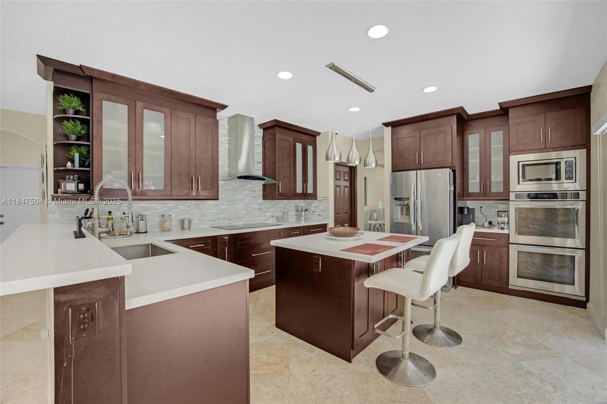Interior, Kitchen, Pendant Lights, Recessed Lighting, Stainless Steel Appliances