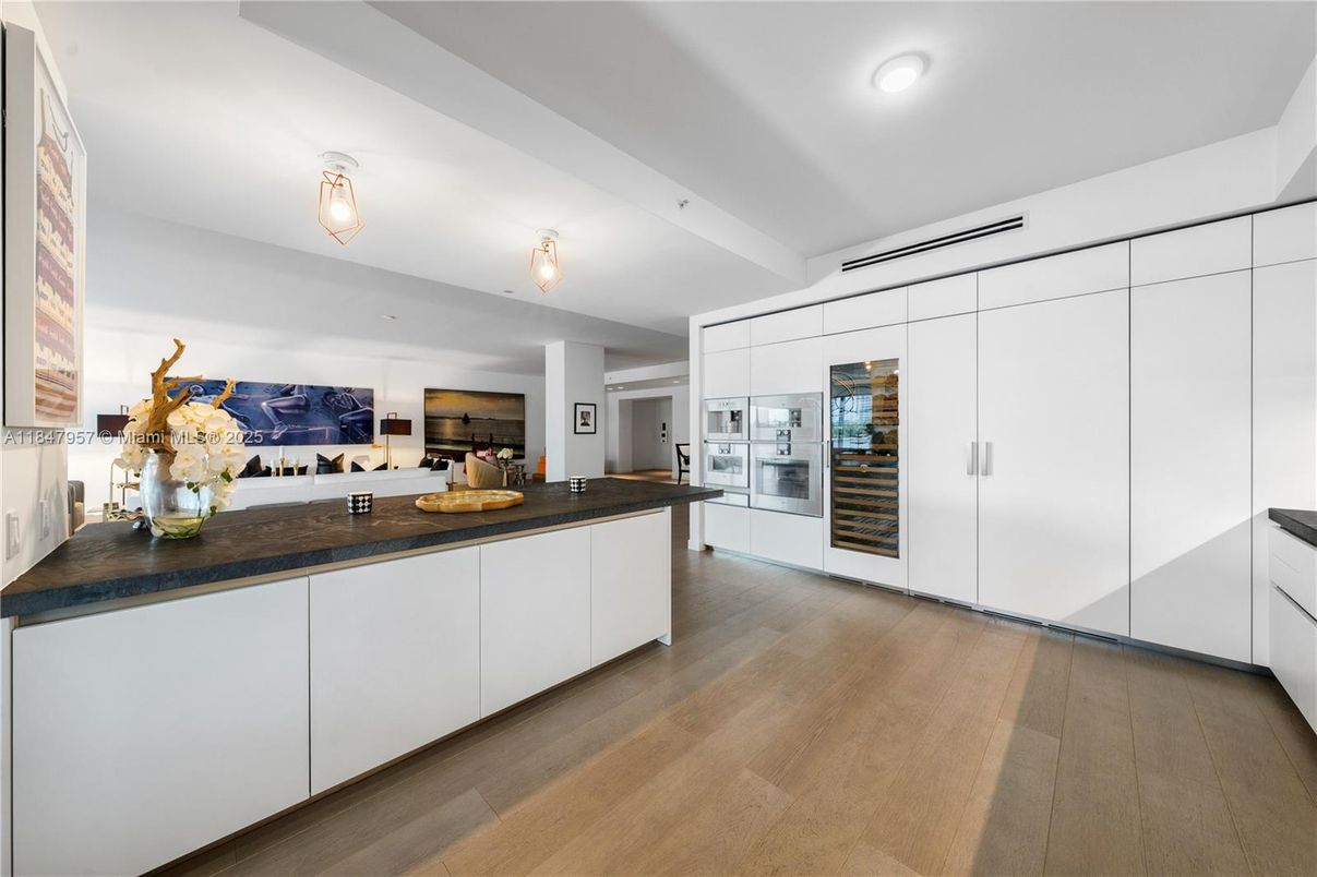 Interior, Kitchen, Recessed Lighting, Wood Texture Flooring