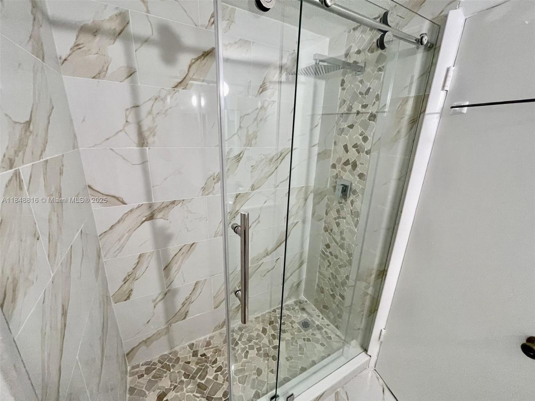 Bathroom, Glass Shower, Interior, Marble Walls