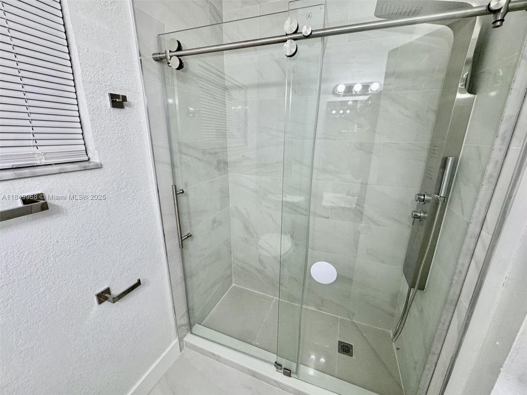 Bathroom, Glass Shower, Interior, Marble Walls
