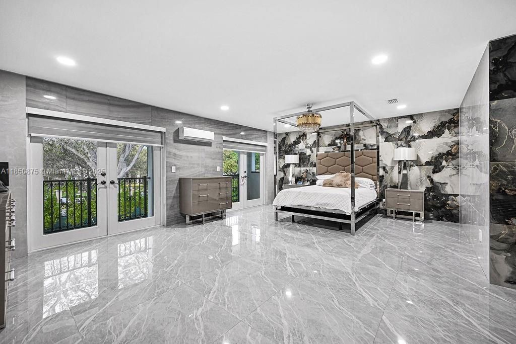 Bedroom, Interior, Marble, Recessed Lighting