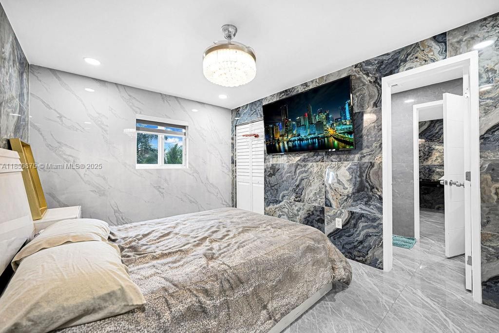 Bedroom, Interior, Marble, Marble Walls, Recessed Lighting