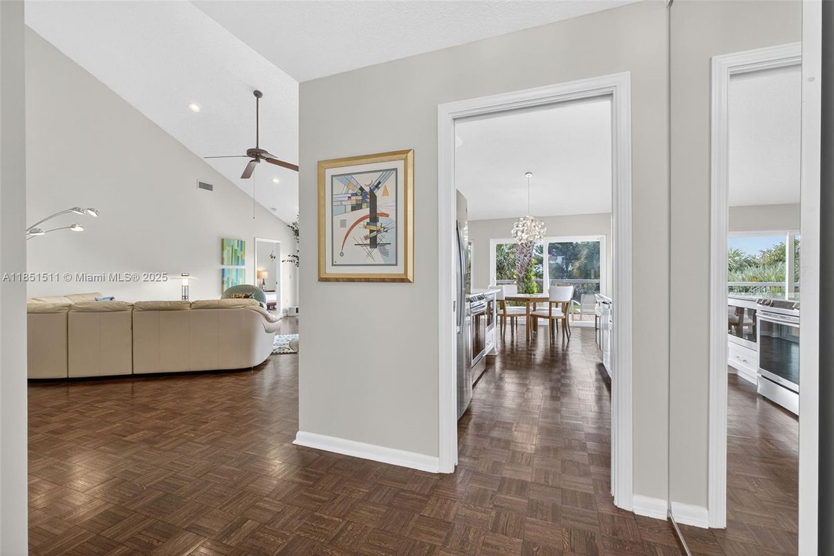 Chandelier, Dining room, Interior, Living room, Recessed Lighting, Wood Texture Flooring