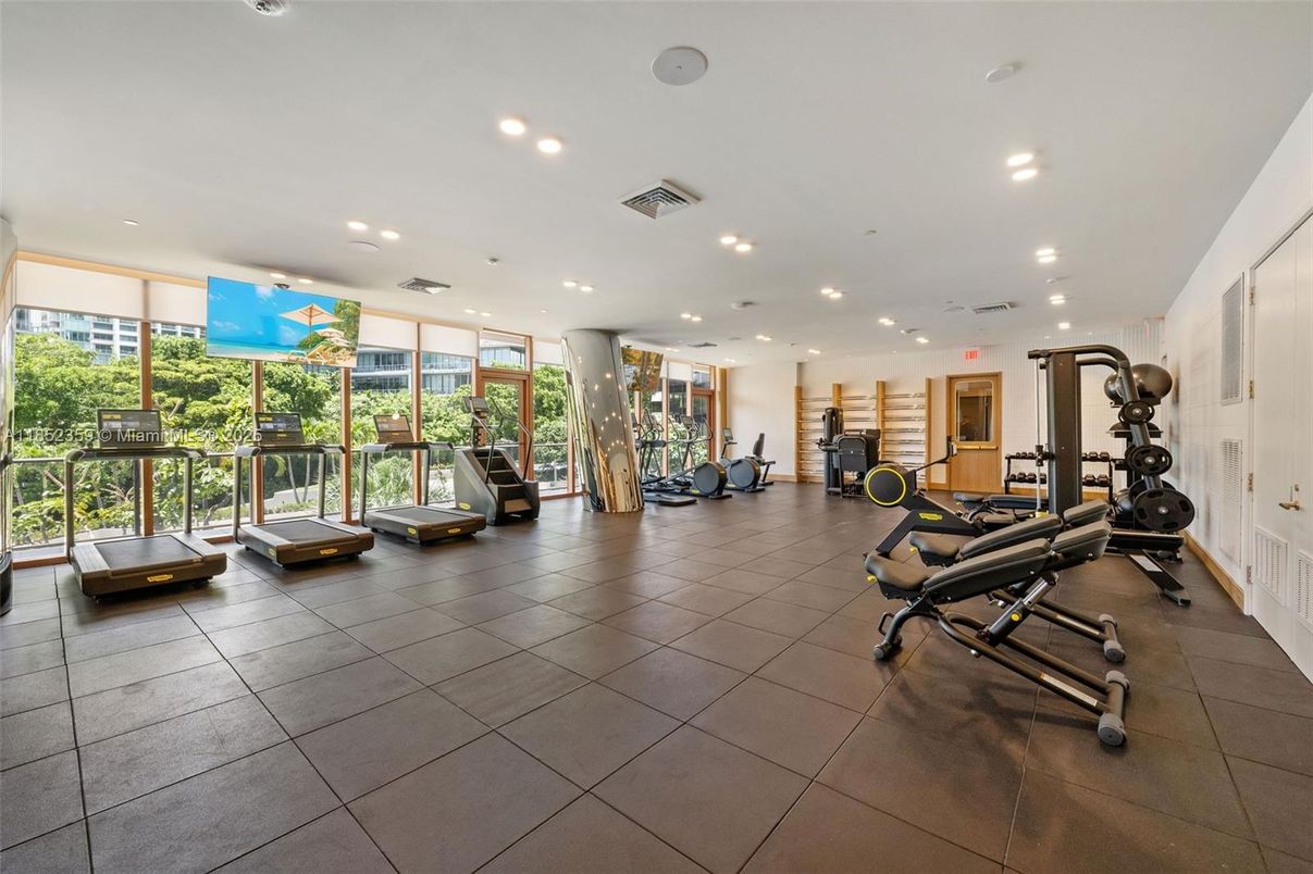 Fitness Equipment, Gym, Interior, Recessed Lighting