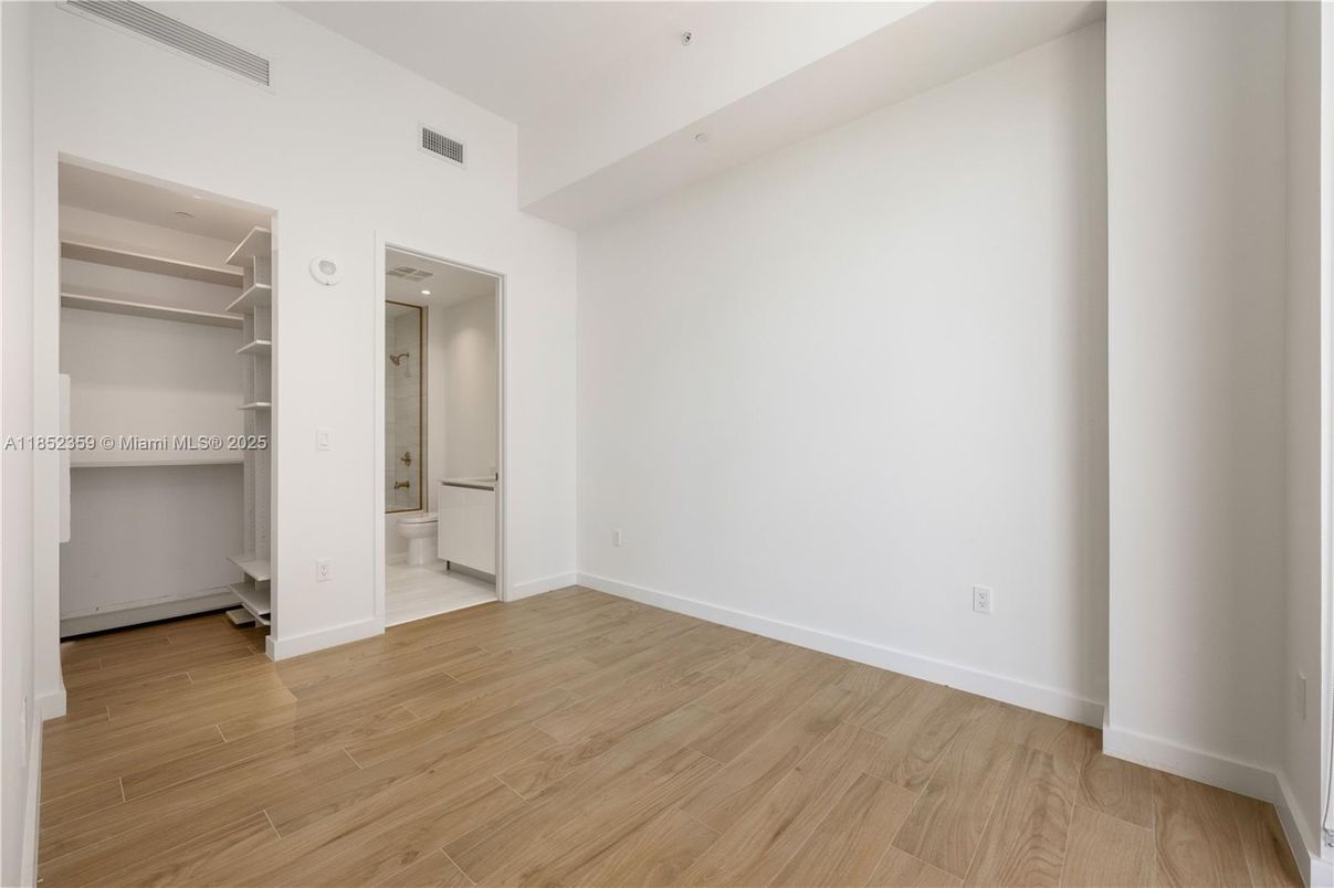 Bathroom, Empty room, Interior, Recessed Lighting, Wood Texture Flooring