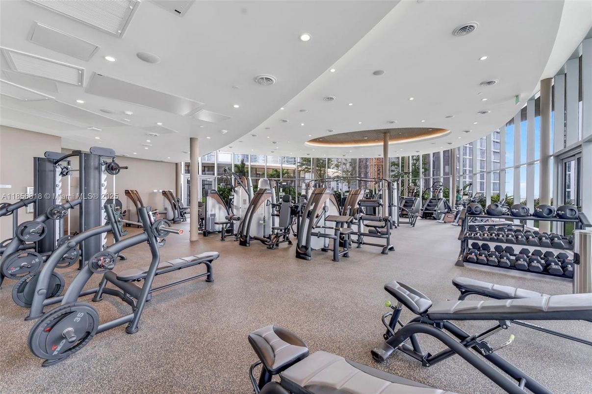 Fitness Equipment, Gym, Interior, Recessed Lighting