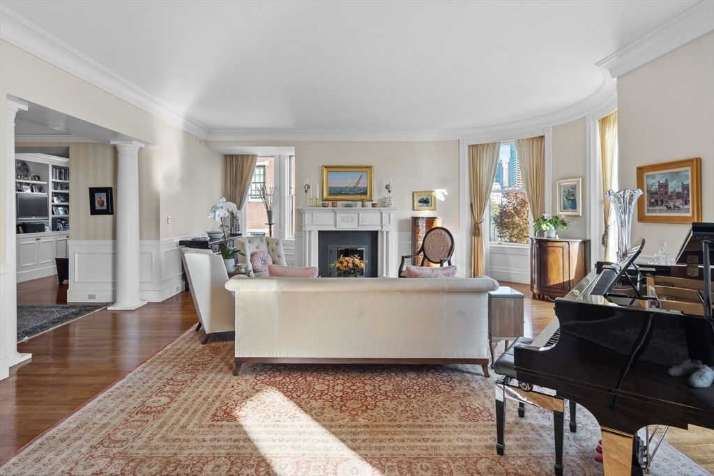 Fireplace, Interior, Living room, Piano, Wood Texture Flooring
