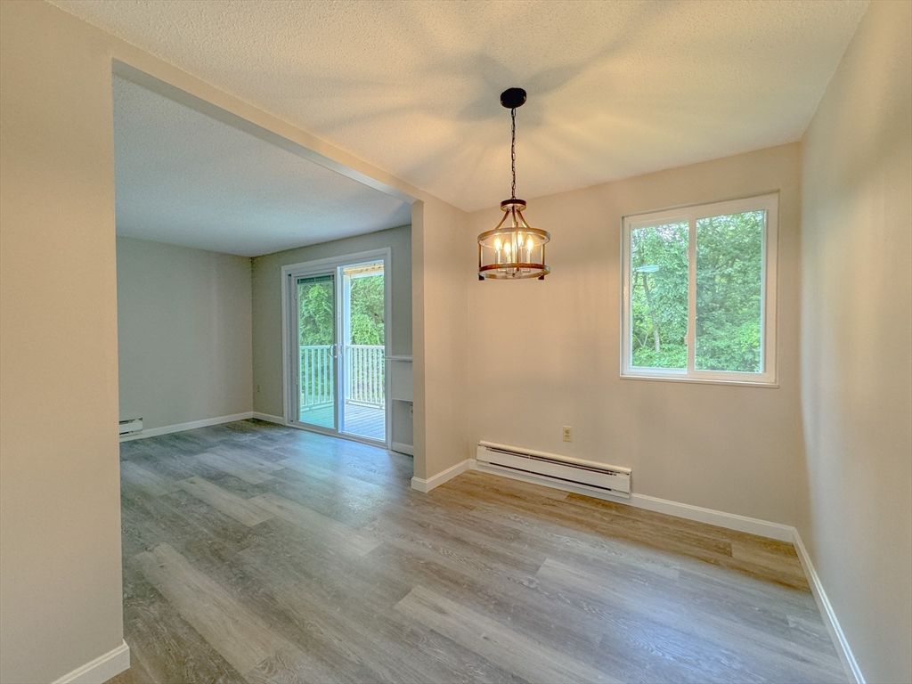 Empty room, Interior, Pendant Lights, Wood Texture Flooring