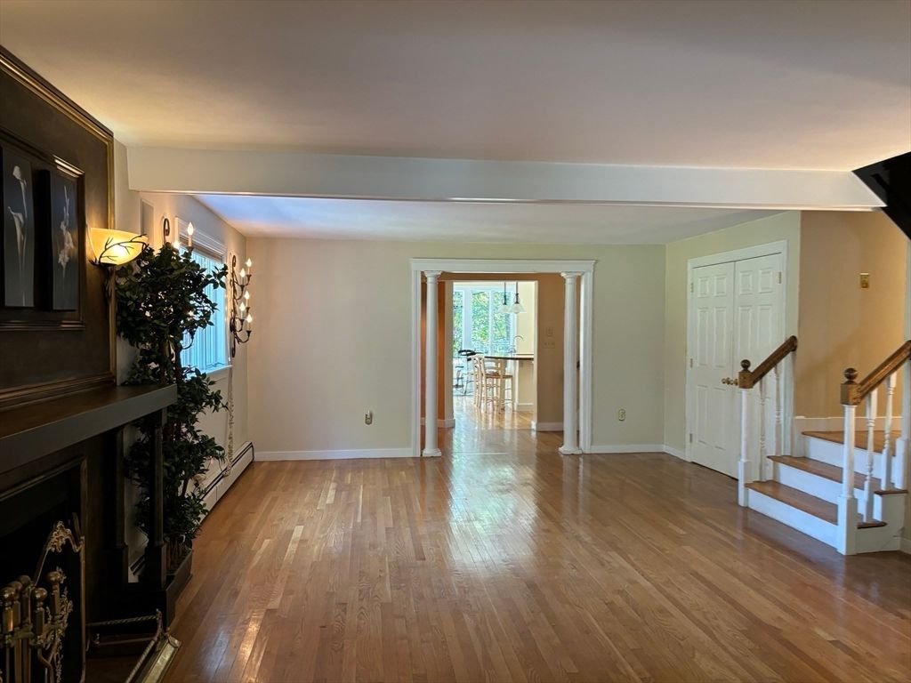 Empty room, Fireplace, Interior, Wood Texture Flooring
