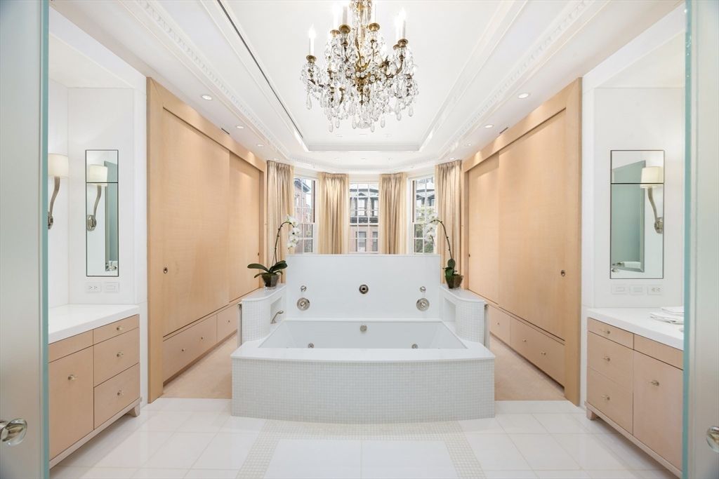 Bathroom, Chandelier, Interior, Recessed Lighting