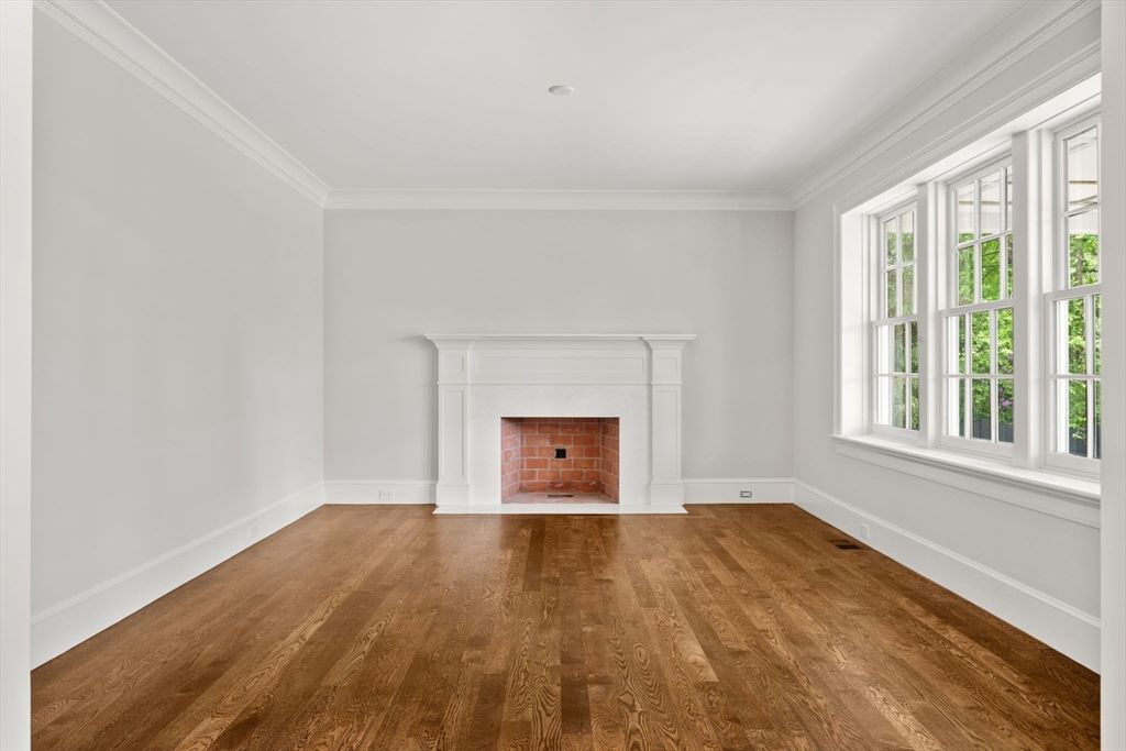 Empty room, Fireplace, Interior, Wood Texture Flooring
