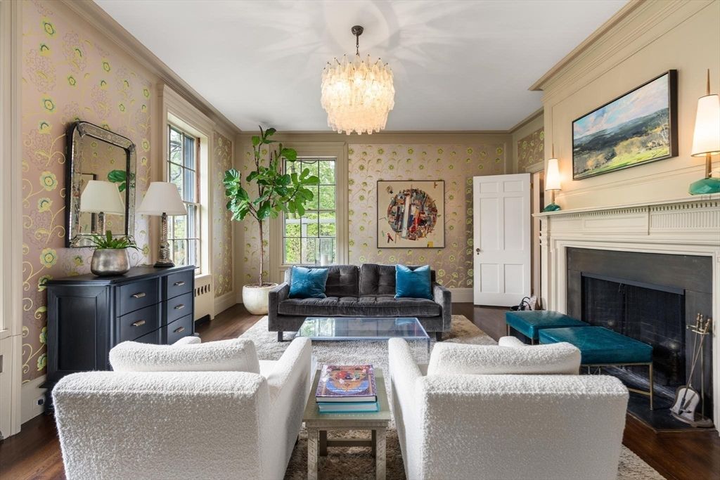 Chandelier, Fireplace, Interior, Living room, Wood Texture Flooring